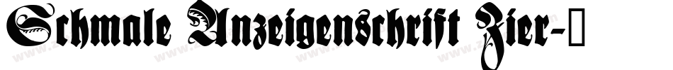 Schmale Anzeigenschrift Zier字体转换